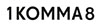Name des Logo "1komma" in schwarzen Blockbuchstage geschrieben.